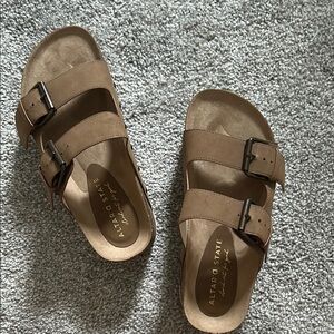 Altar'd State Tan Double Buckle Sandals